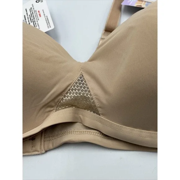 Hanes Wirefree Bra/G521/ ComfortFlex Fit Oh So Light ComfortBand/Large/Beige - Picture 7 of 9